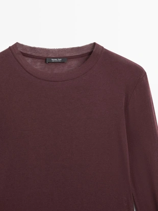 Футболка из 100% хлопка полупрозрачная с деталями воротника- Заказать в России