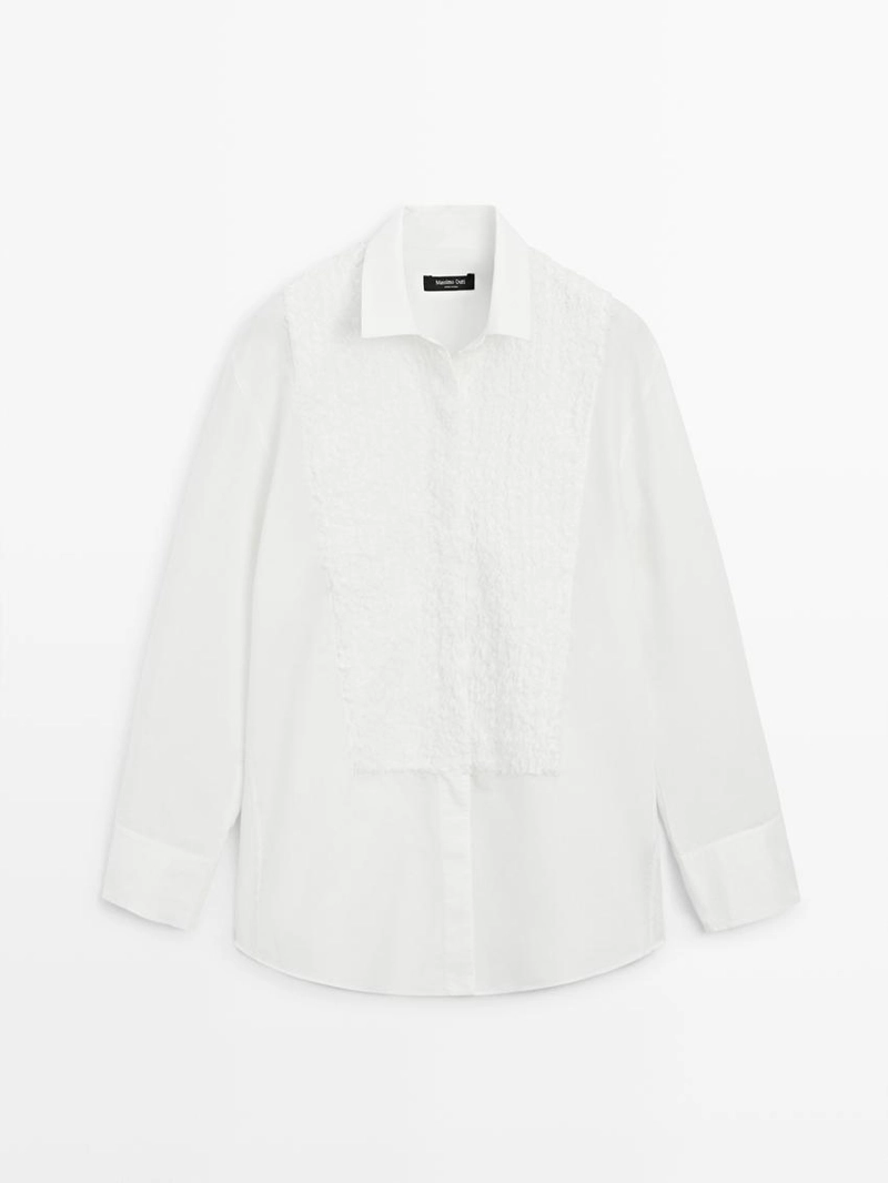 Рубашка с застежкой на пуговицы и аппликацией