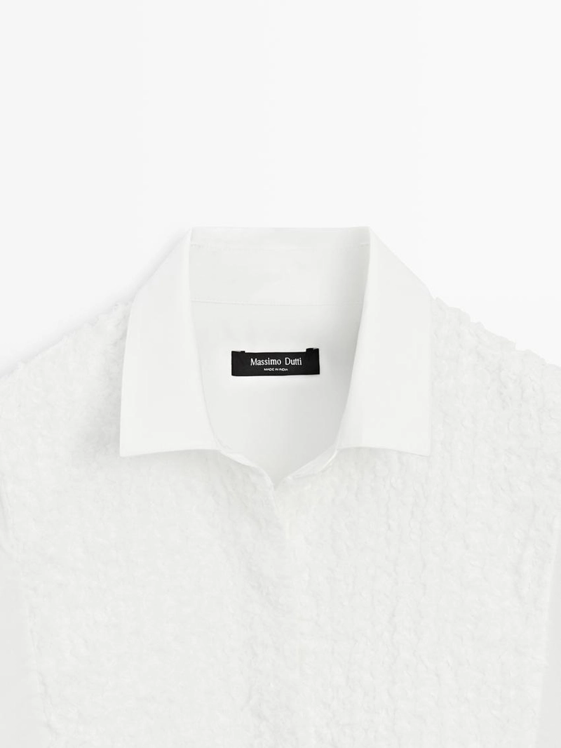 Рубашка с застежкой на пуговицы и аппликацией