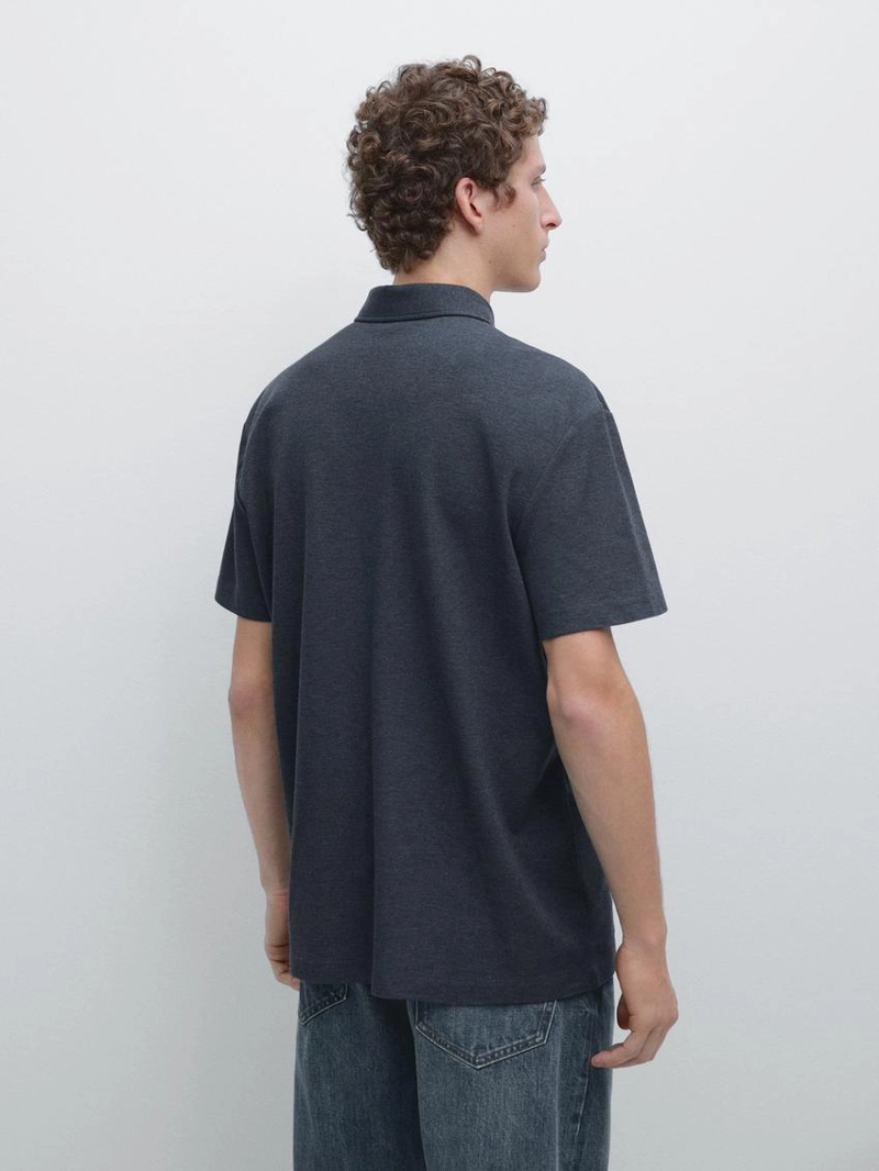 Поло из хлопка с коротким рукавом