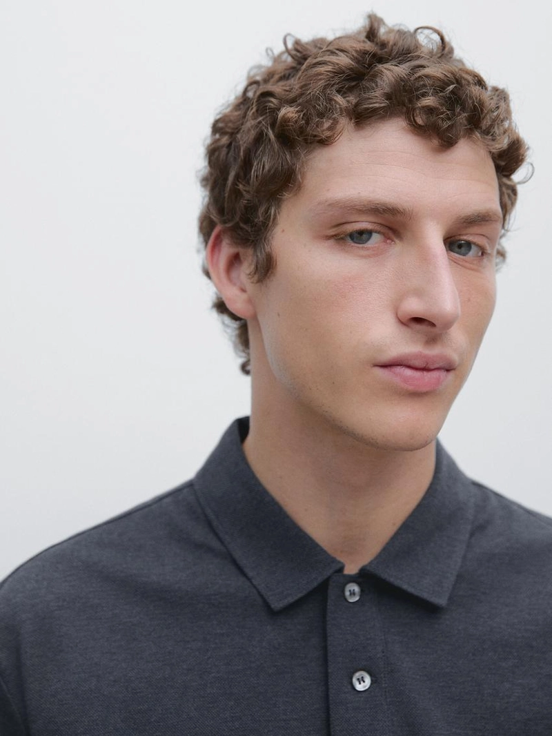 Поло из хлопка с коротким рукавом