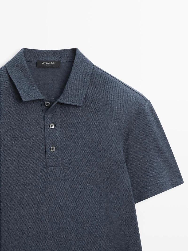 Поло из хлопка с коротким рукавом