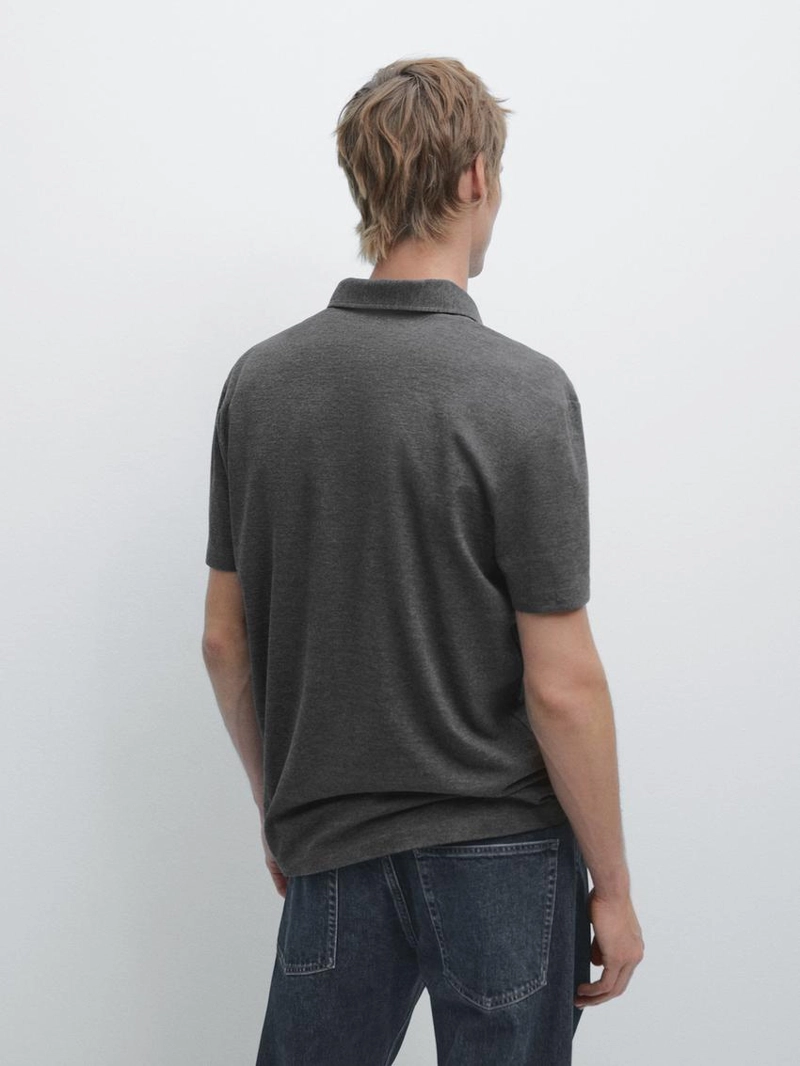 Поло из хлопка с коротким рукавом