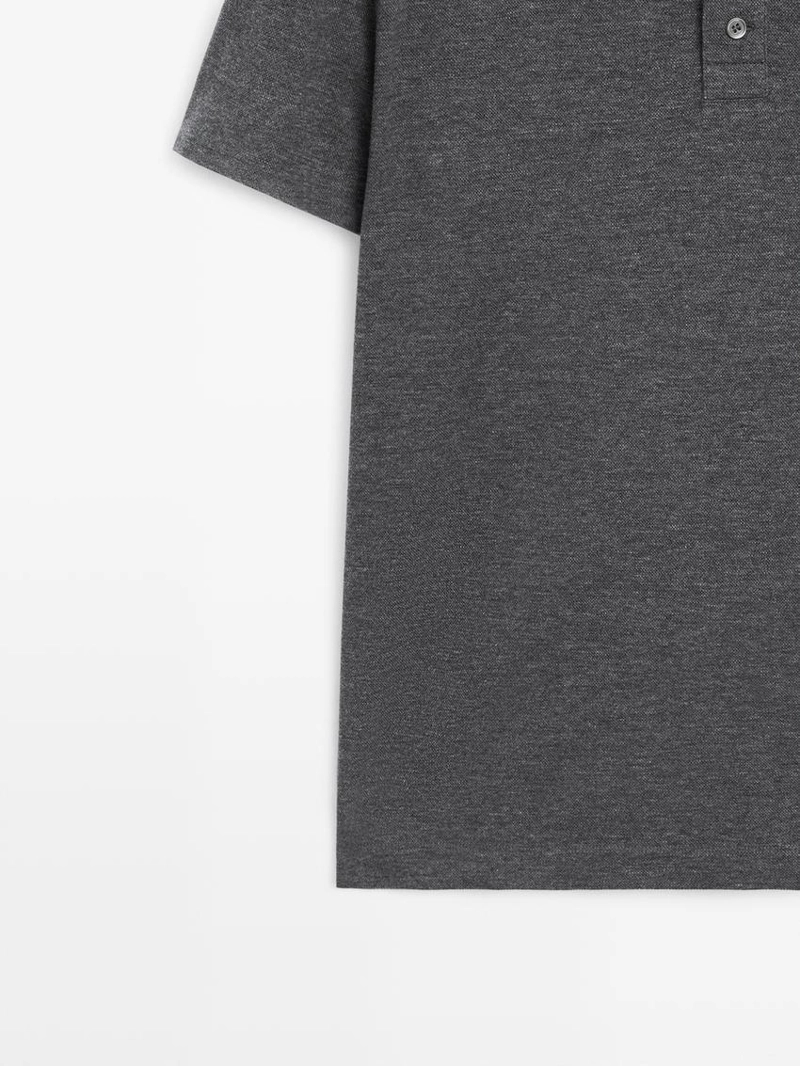 Поло из хлопка с коротким рукавом