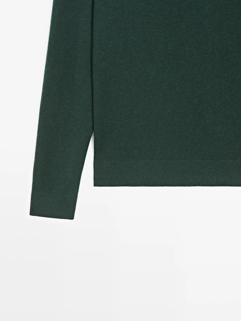 Свитер из хлопка и шерсти с круглым вырезом