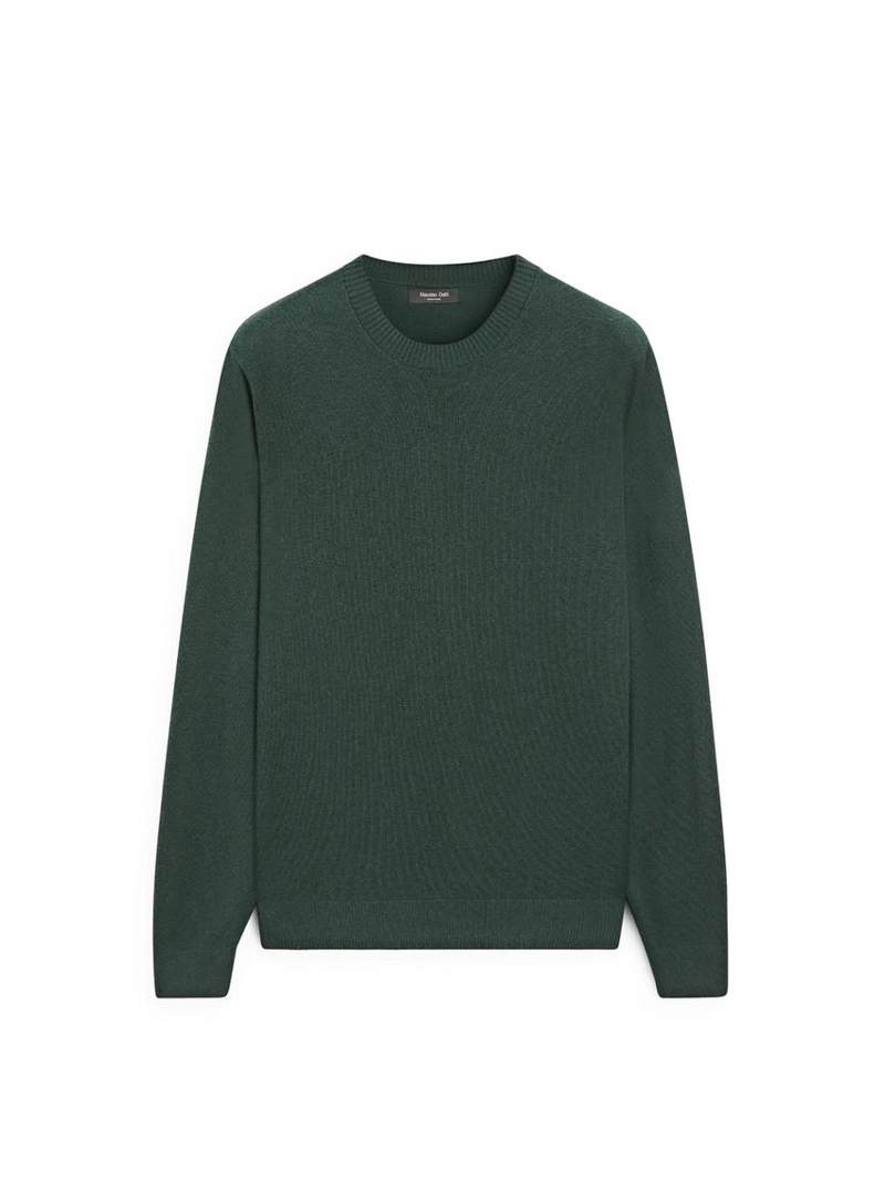 Свитер из хлопка и шерсти с круглым вырезом