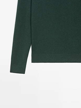 Свитер из хлопка и шерсти с круглым вырезом- Заказать в России