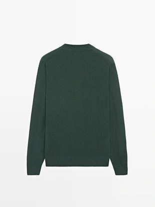 Свитер из хлопка и шерсти с круглым вырезом- Заказать в России