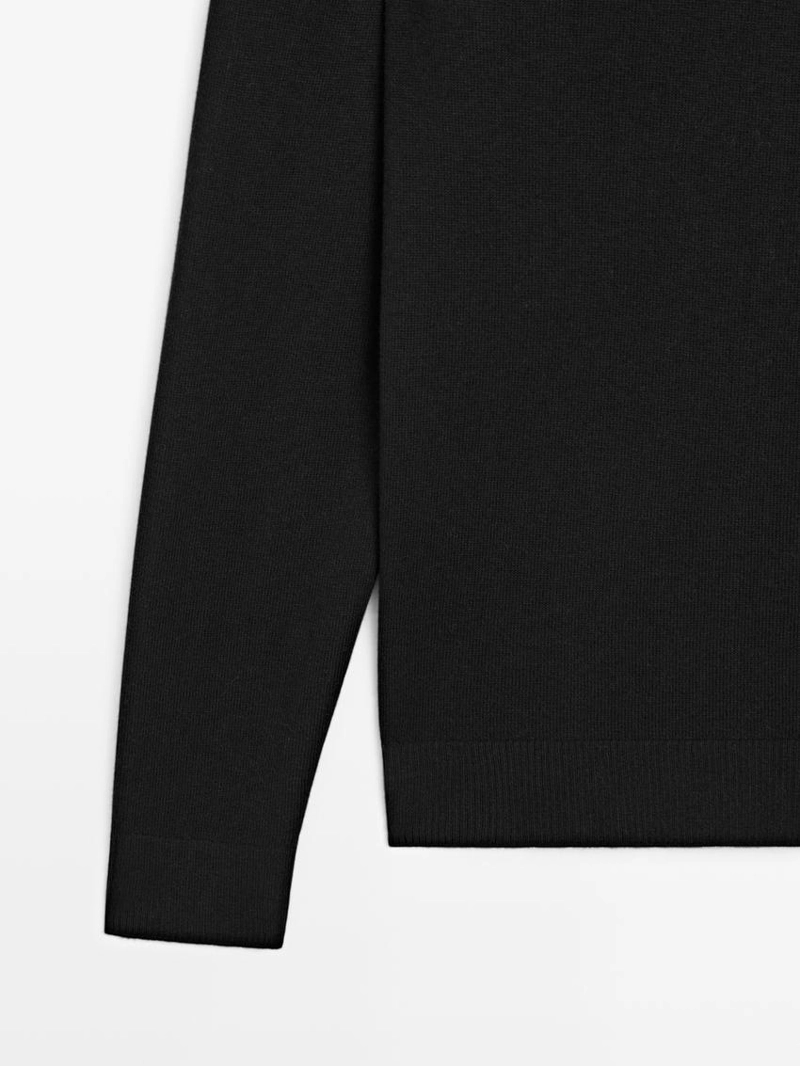 Джемпер из хлопка и шерсти с круглым вырезом