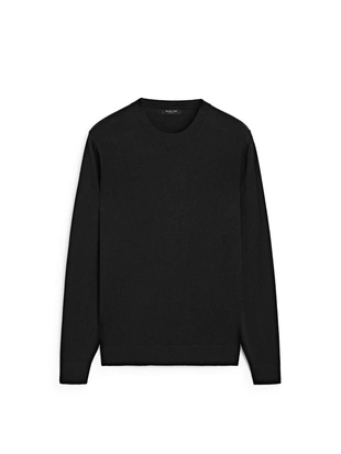 Джемпер из хлопка и шерсти с круглым вырезом- Заказать в России