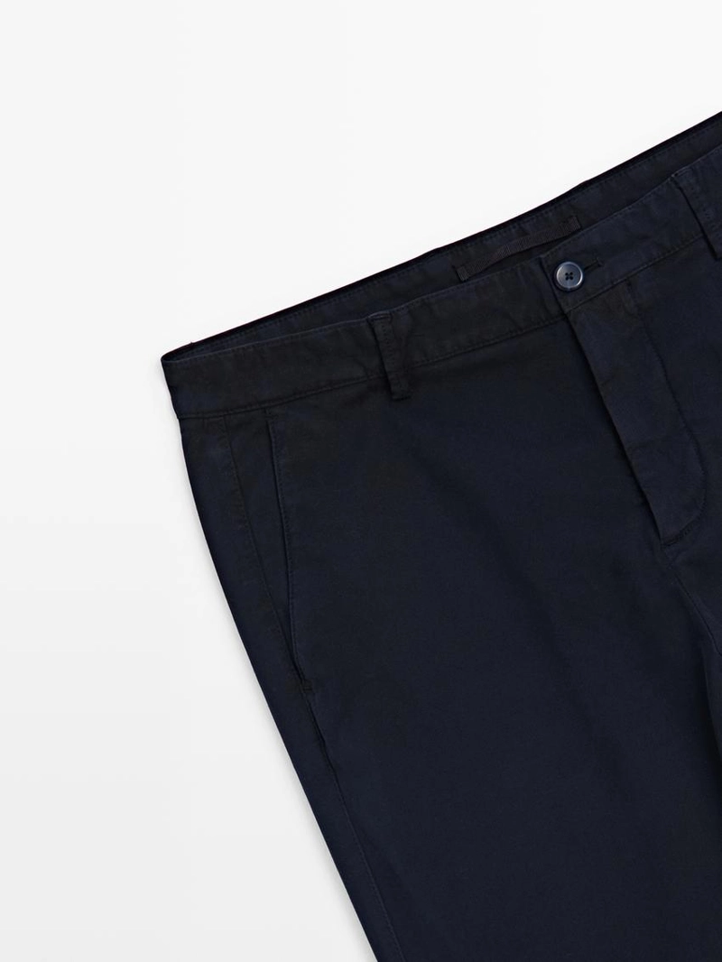 Брюки с узором из микротекстуры в зауженном крое