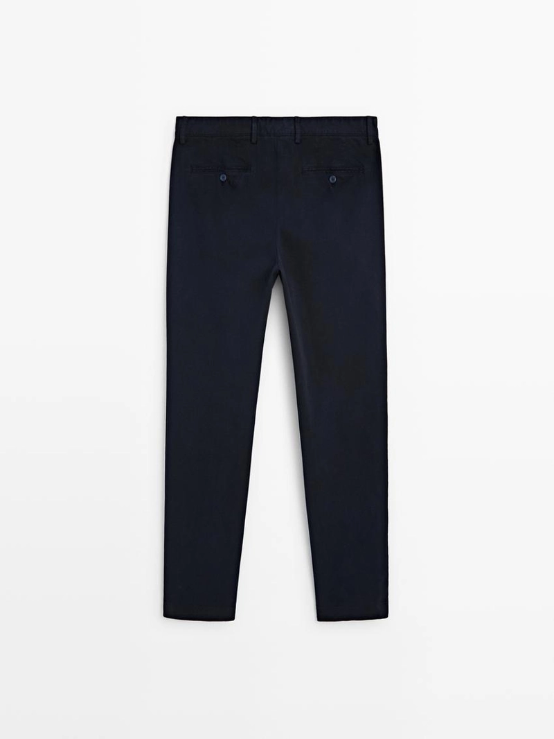 Брюки с узором из микротекстуры в зауженном крое