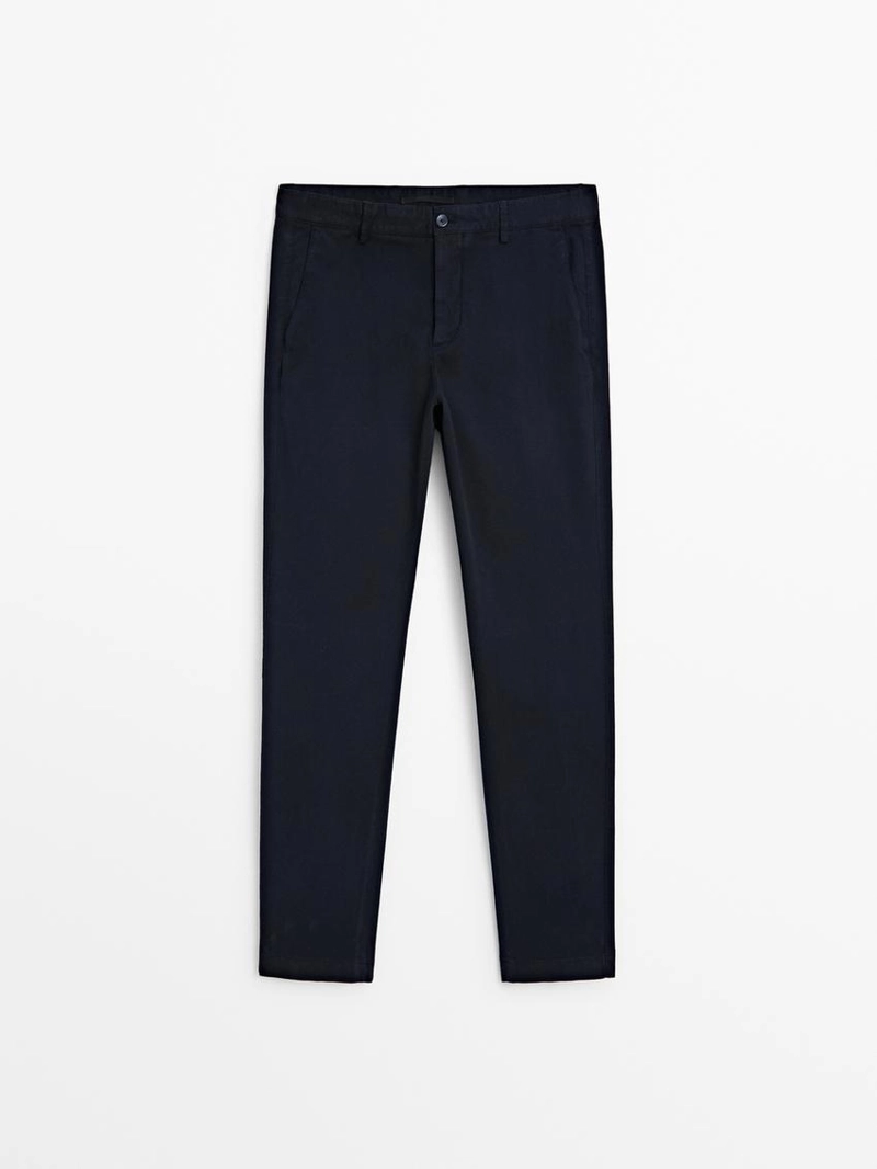 Брюки с узором из микротекстуры в зауженном крое