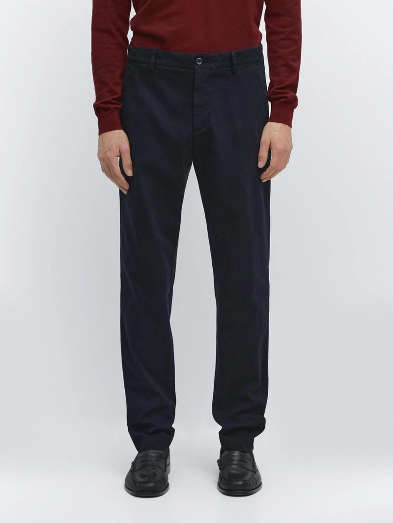 Брюки с узором из микротекстуры в зауженном крое