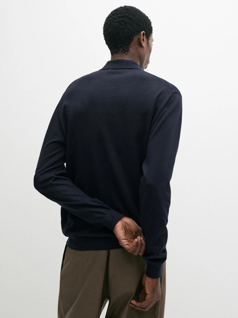 Свитер поло из хлопкового трикотажа