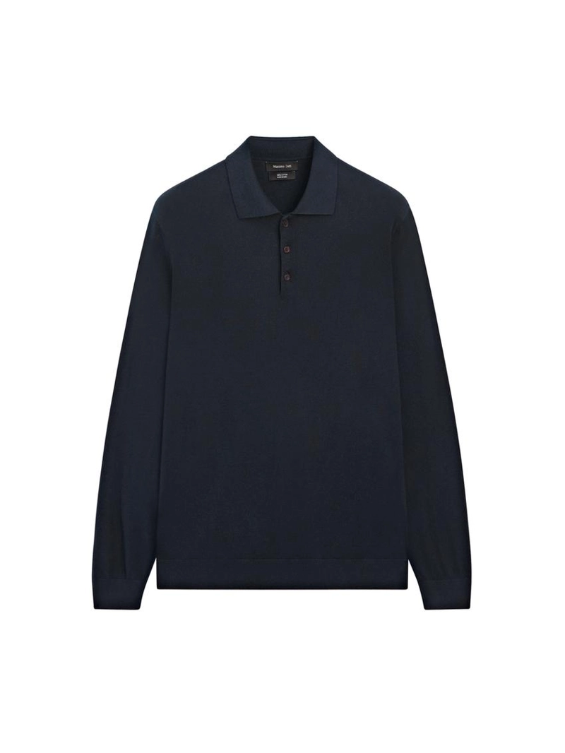 Свитер поло из хлопкового трикотажа