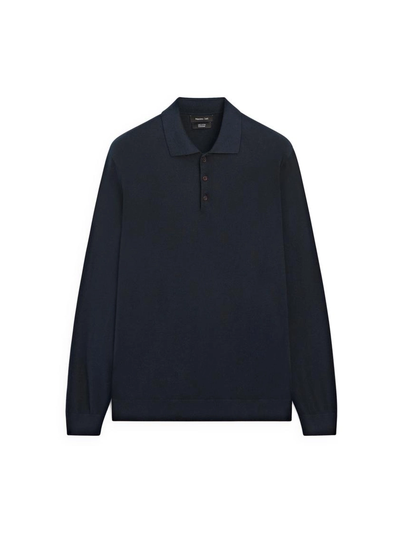 Свитер поло из хлопкового трикотажа