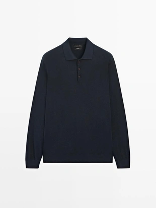 Свитер поло из хлопкового трикотажа- Заказать в России