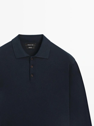 Свитер поло из хлопкового трикотажа- Заказать в России