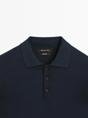 Свитер поло из хлопкового трикотажа- Заказать в России