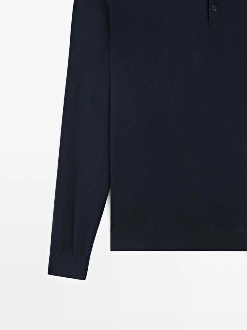 Свитер поло из хлопкового трикотажа