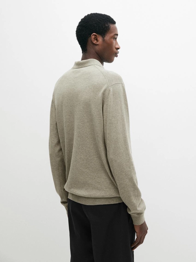 Свитер поло из хлопкового трикотажа