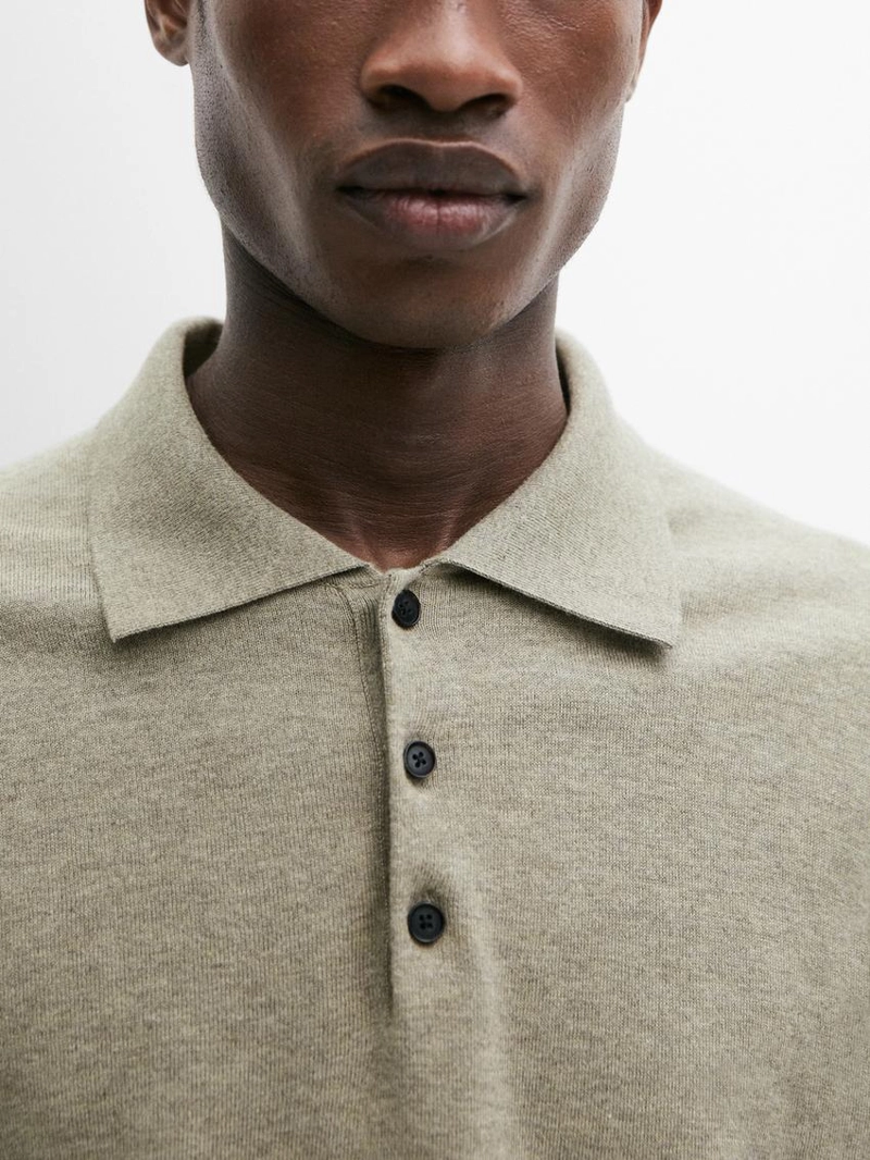 Свитер поло из хлопкового трикотажа