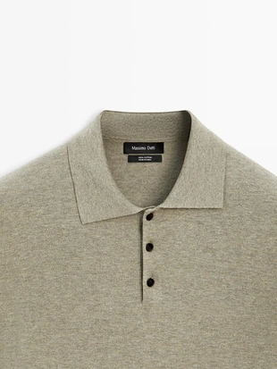 Свитер поло из хлопкового трикотажа- Заказать в России