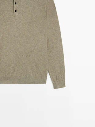 Свитер поло из хлопкового трикотажа- Заказать в России