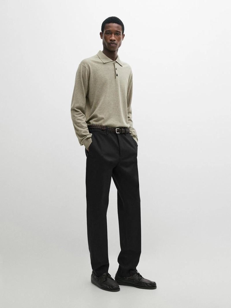 Свитер поло из хлопкового трикотажа