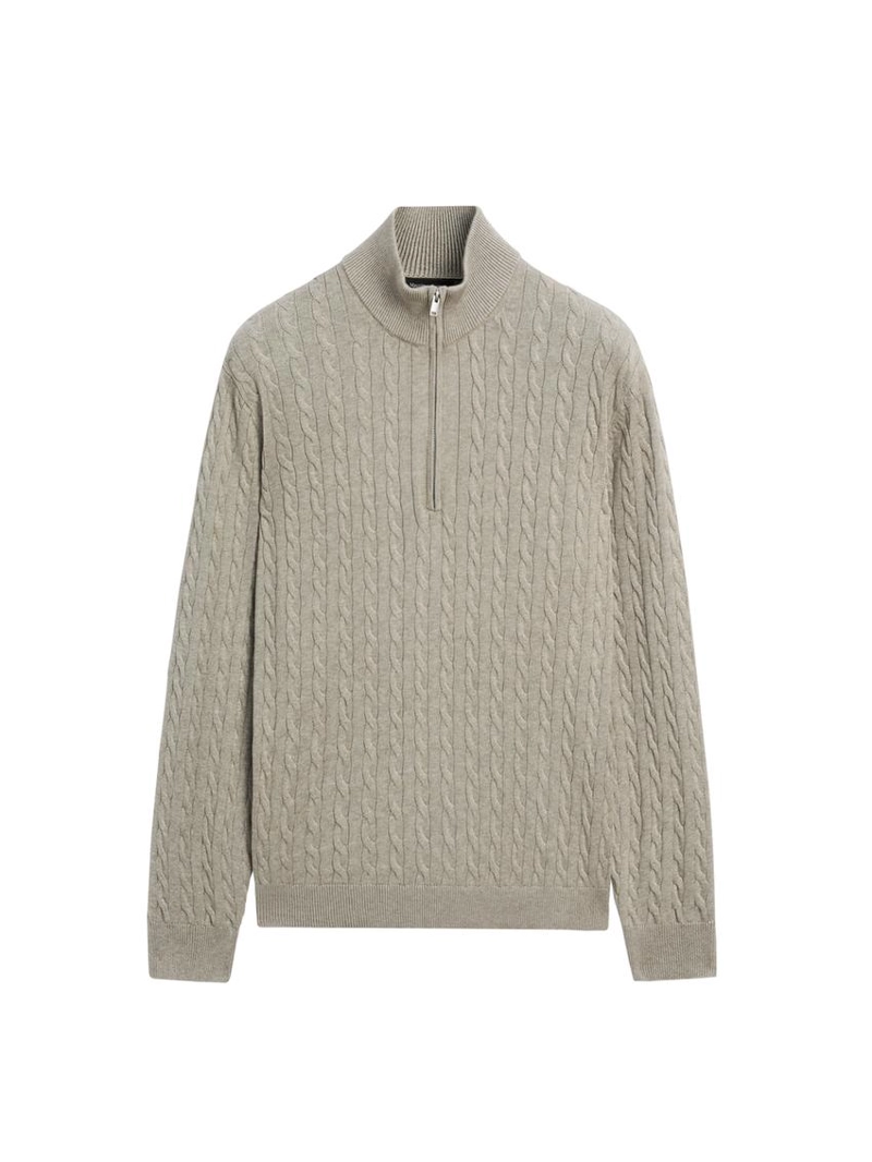 Вязанный свитер с высоким воротником и молнией