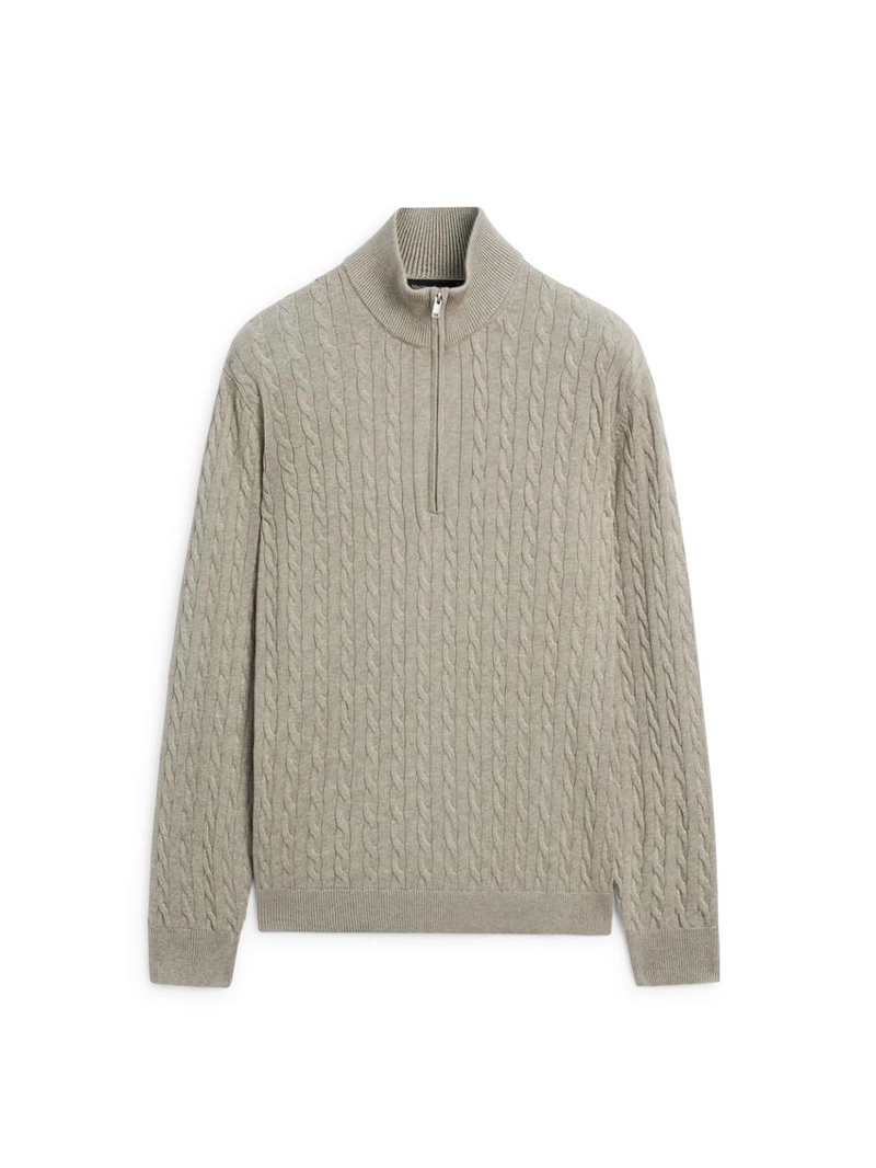 Вязанный свитер с высоким воротником и молнией