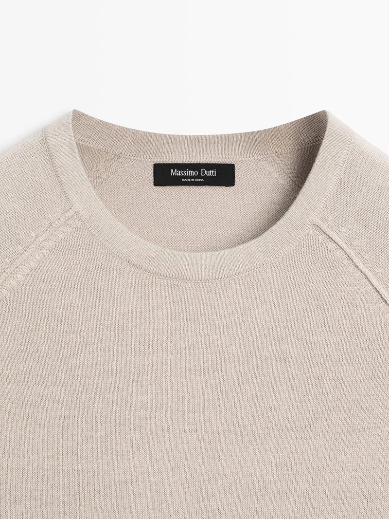 Свитер из льносмесовой вязаной ткани