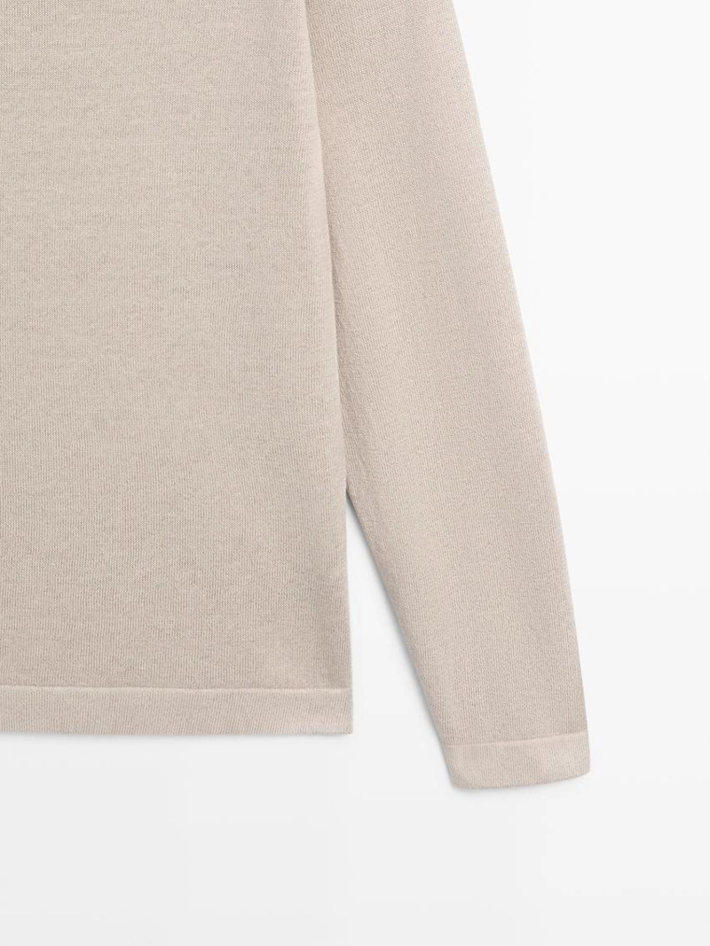 Свитер из льносмесовой вязаной ткани