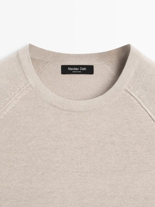 Свитер из льносмесовой вязаной ткани- Заказать в России