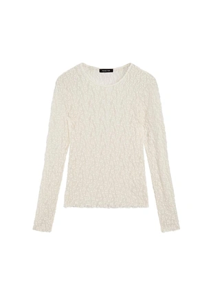 Вязаная кофта с длинными рукавами и кружевом- Заказать в России