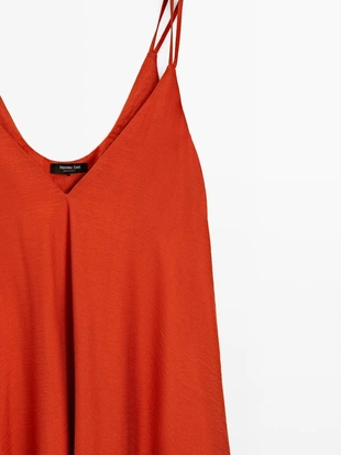 Длинное платье с двойной тканью- Заказать в России