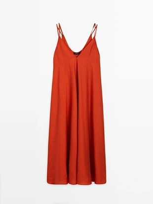 Длинное платье с двойной тканью- Заказать в России