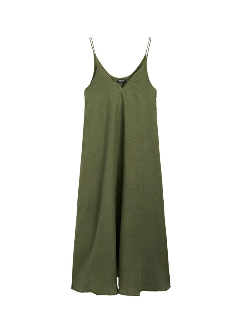 Платье миди с тонкими бретелями