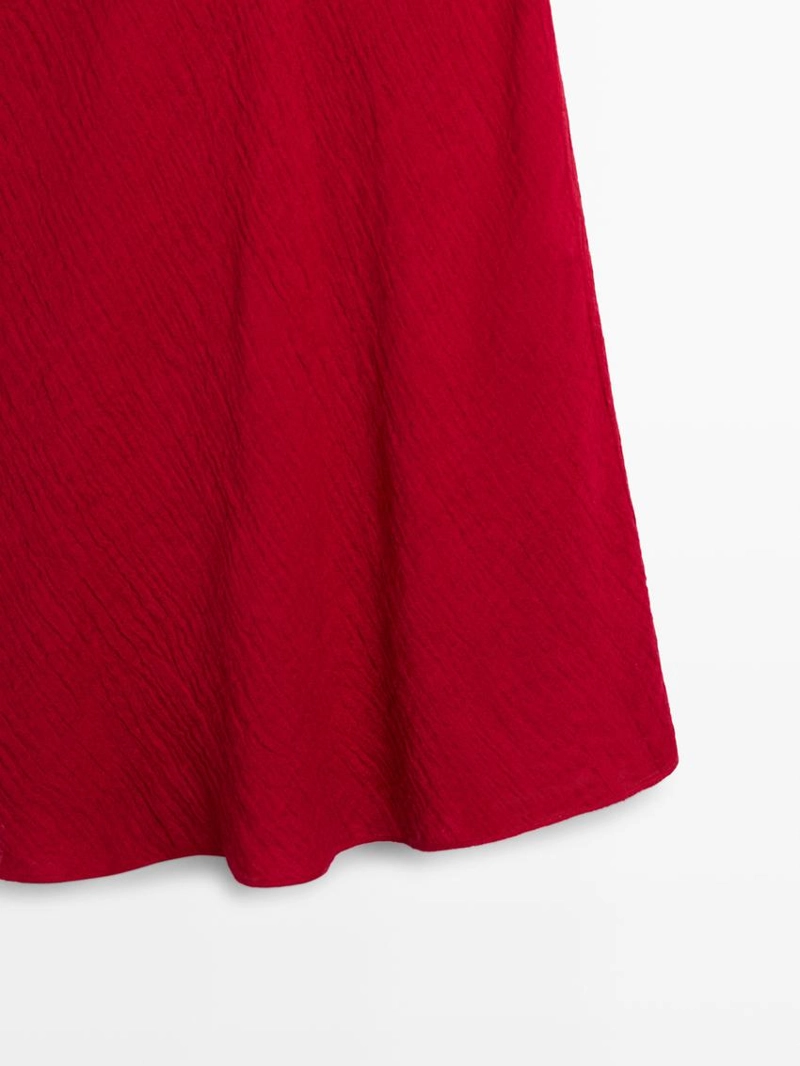 Юбка-миди с оборкой из 100% льна