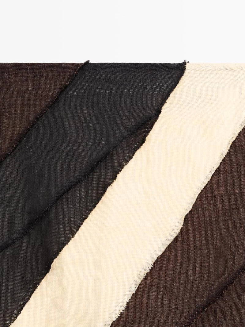 Многослойная юбка-миди из льна с контрастной отделкой