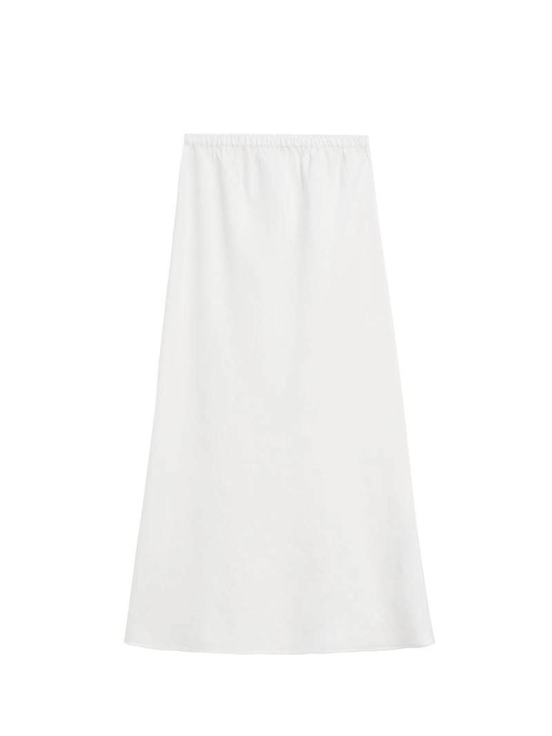 Юбка миди из 100% льна с эластичным поясом