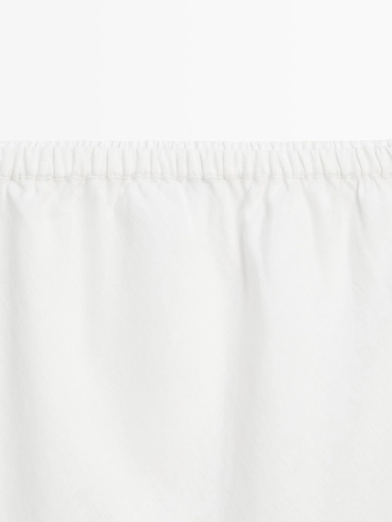 Юбка миди из 100% льна с эластичным поясом