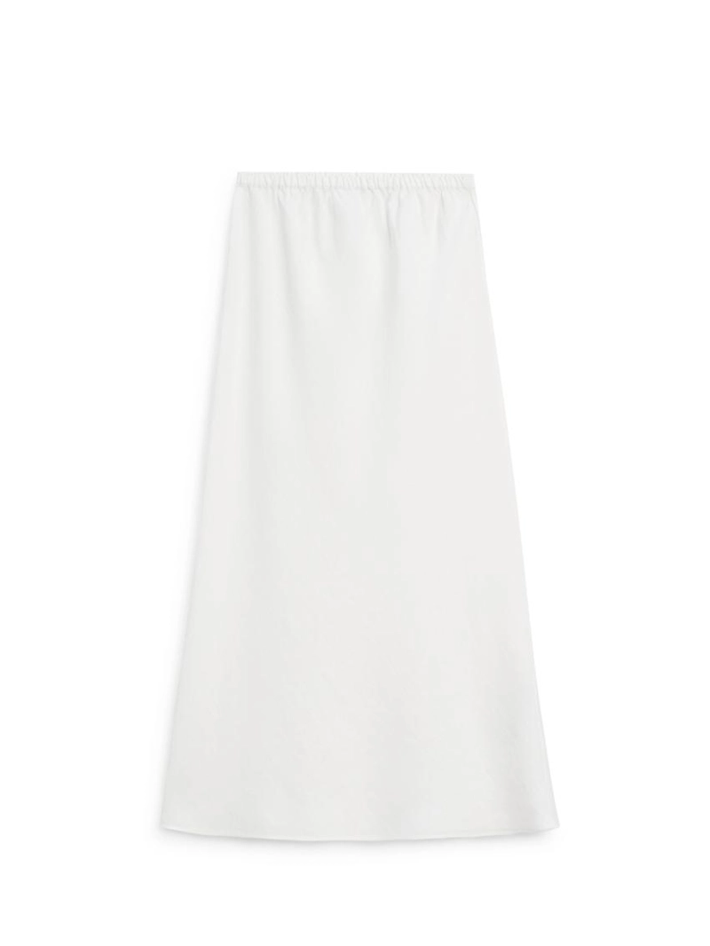Юбка миди из 100% льна с эластичным поясом