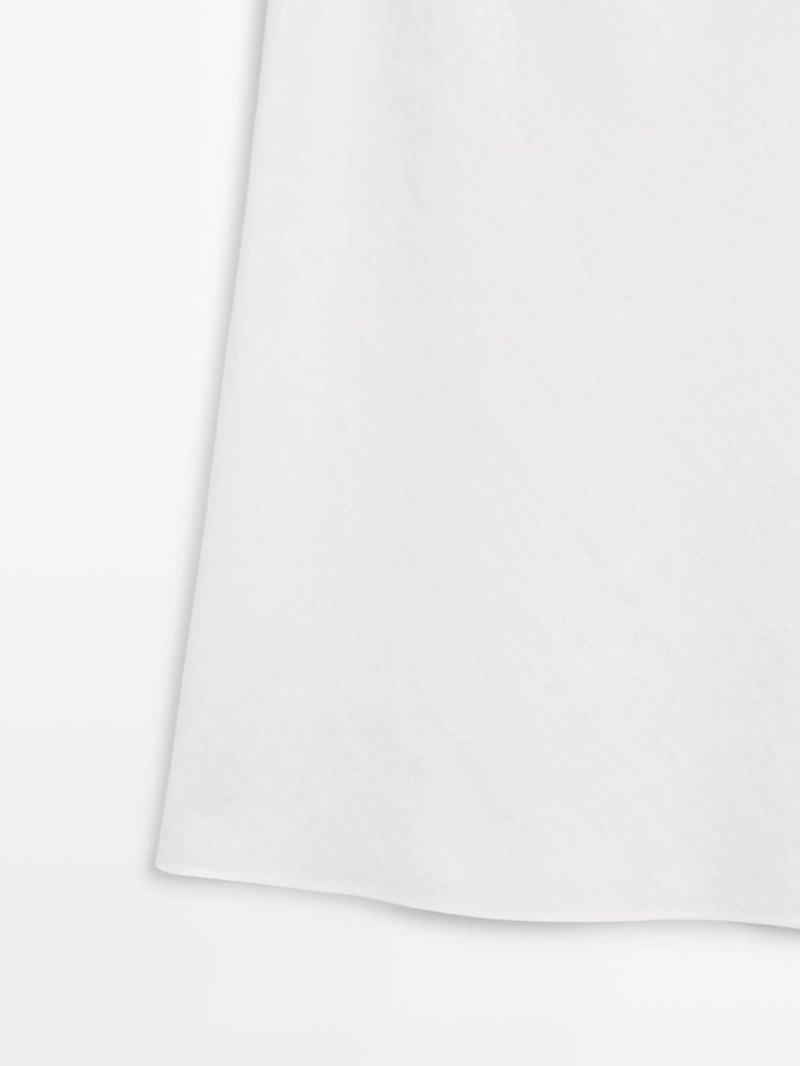 Юбка миди из 100% льна с эластичным поясом