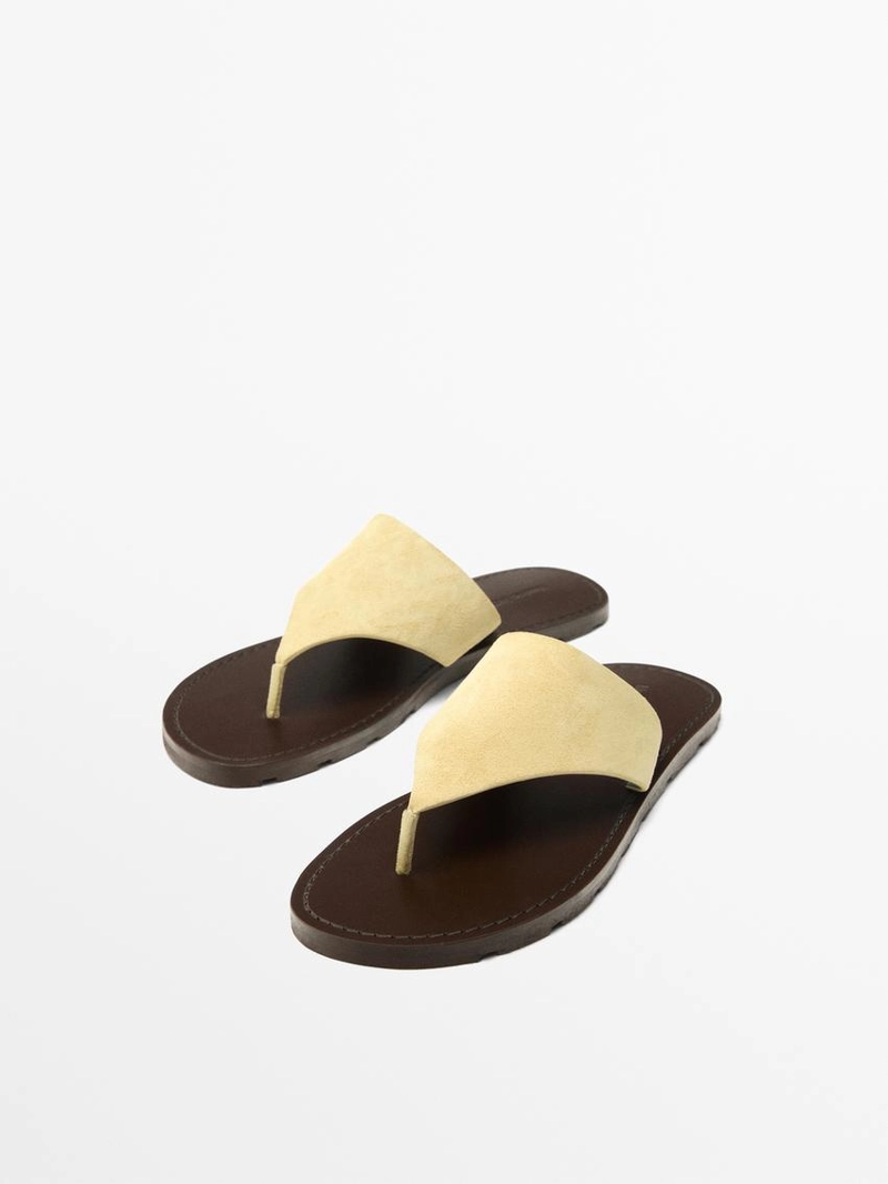 Сандалии с разделителем для пальцев из натуральной кожи