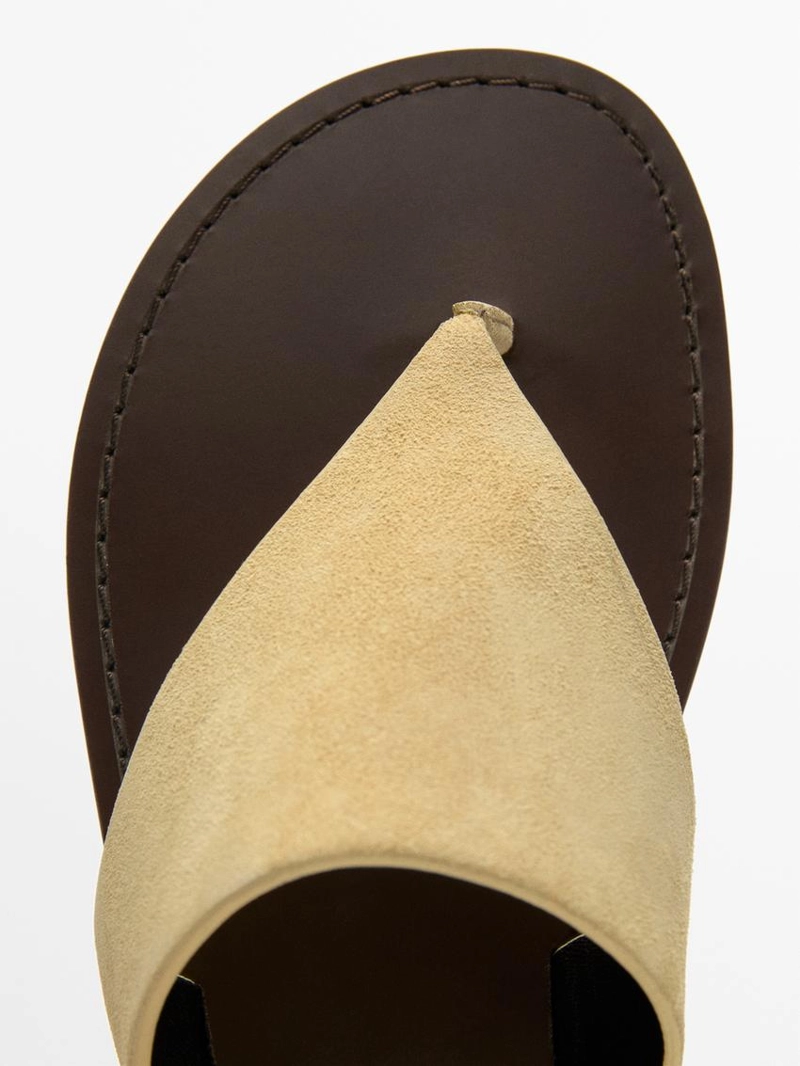 Сандалии с разделителем для пальцев из натуральной кожи