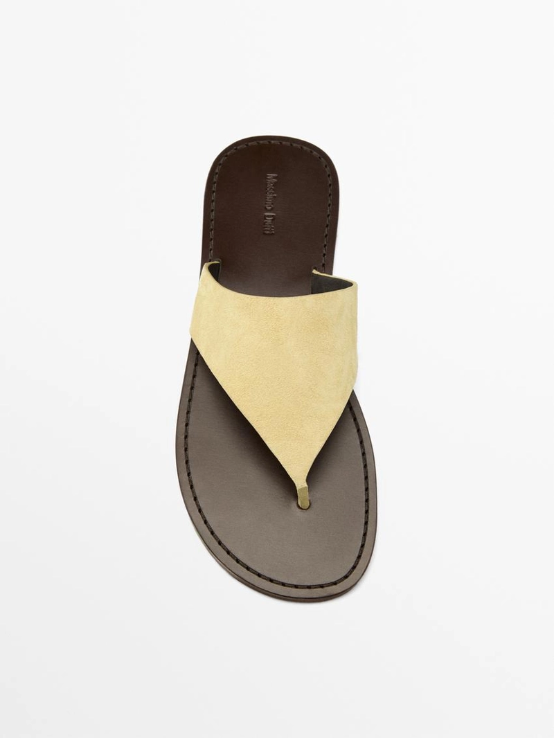 Сандалии с разделителем для пальцев из натуральной кожи