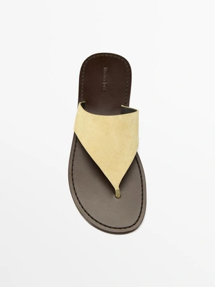 Сандалии с разделителем для пальцев из натуральной кожи- Заказать в России