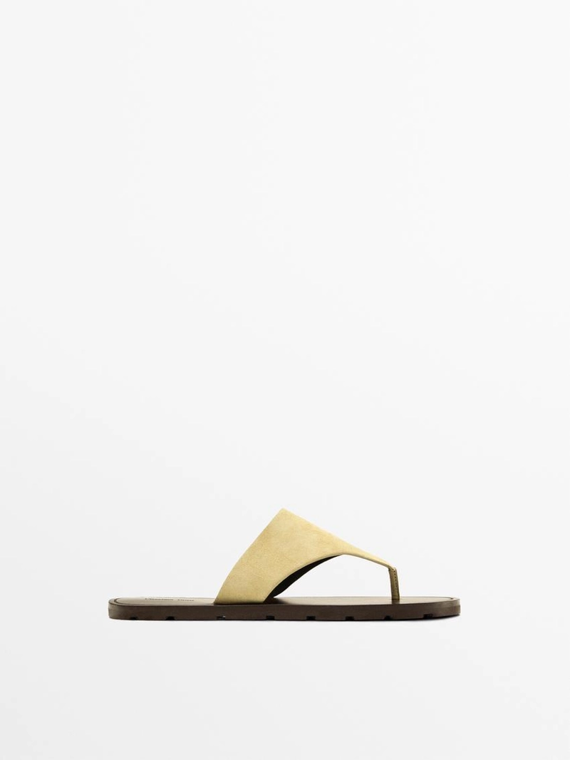 Сандалии с разделителем для пальцев из натуральной кожи